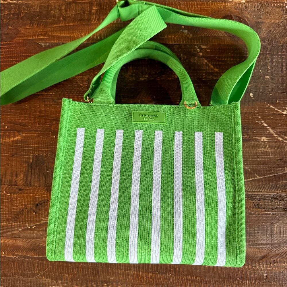 Kate Spade x Target Green/Blue Striped Knit Crossbody Bag